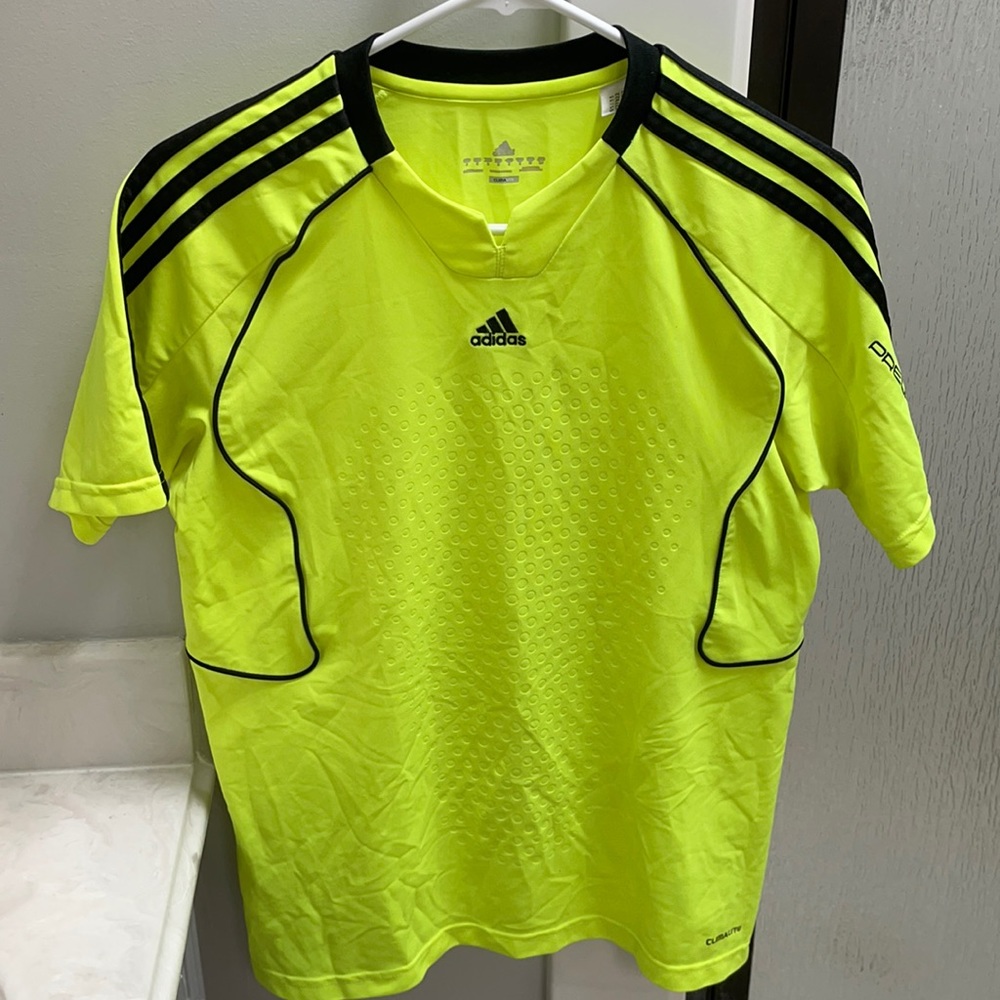 Neon Yellow Adidas Jersey Athletic Shirt